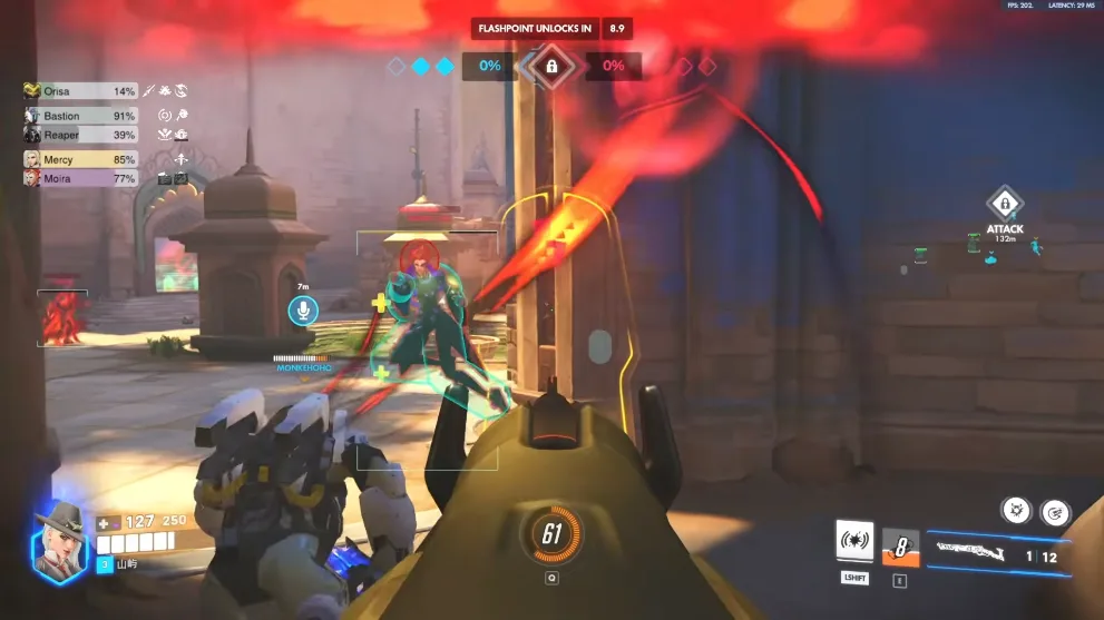 Instructions to Use the Cheats Overwatch 2 aimbot reticle and enemy highlight gameplay