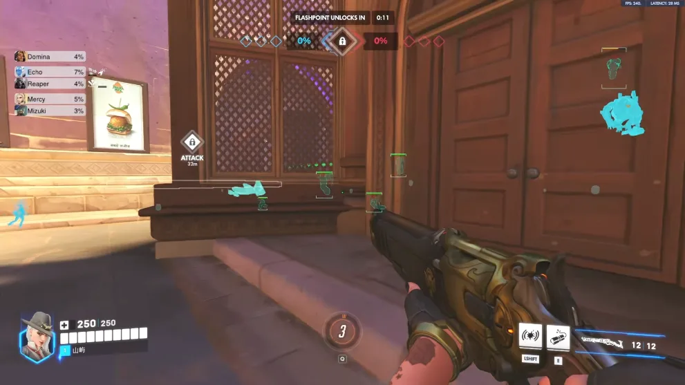 Visual ESP Configurations Overwatch 2 visual ESP cornered boxes and target highlighting